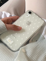 dot phonecase 半透明ドット柄ケース ホワイト