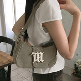 Kroll logo buckle suede washed cross hobo shoulder bag