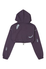 FEATHER HOODIE ZIP-UP PURPLE