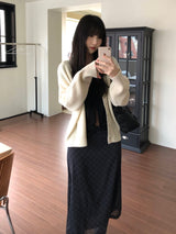 V-knit cardigan (2 colors)