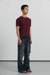 クールカーブハーフTシャツ(Burgundy)