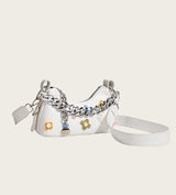 Color Flower Baguette Crossbody Bag
