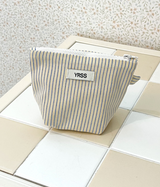 ブルーイエローストライプポーチ(POP-UP POUCH)