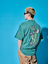 サクラアニマルズグリーンデニムウォッシュドTシャツ (パズルボブル)