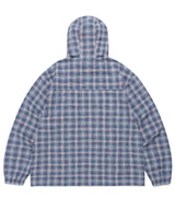 HOODED CHECK WIND BREAKER BLUE(CV2FSUB962A)