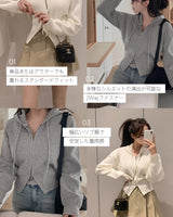 Hooded knit zip-up