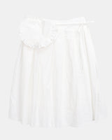 Jev Pleated Back-Banded Midi Skirt
