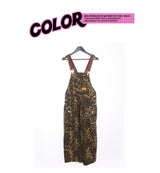 leopard overall pants