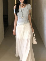 ヘイレイアンバランスオフショルダーレースハーフTシャツ & マフラーセット