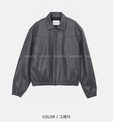 Waini Crack Two-Way Semi-Over Leather Jacket