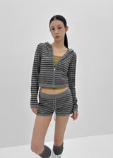 [MADE] Ripol Stripe Knit Hood Zip-Up (Set Available)