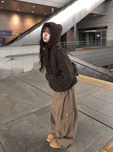 Shuka Heart Fluffy Fleece Hood Jumper