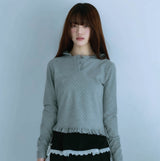 ドットフリルTシャツ (gray)