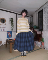 (3color) Alpaca Border Loose-Fit Long Knit