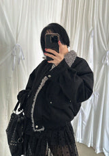 DOT MESH LAYERED CAN CAN SKIRT (IVORY, BLACK 2COLORS!)