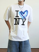 Love NY printing half sleeve 2C