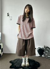 Frendi Cotton Multi Over Long Bermuda Pants 5 Color 