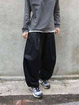 Tail Curved Wide Cotton Pants 4C