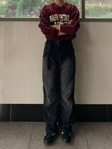 Dart Belt Straight Denim
