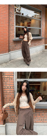 Batwing Fur No Collar Knit Cardigan