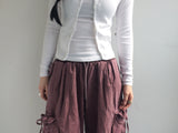 washing ribbon pocket cargo pants