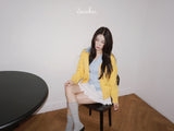 yellow wool lovely long-sleeved cardigan