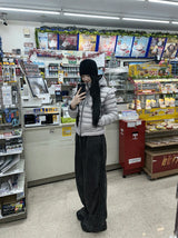 ビンテージウォッシュ加工トリプルラインワイドパンツ