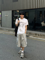 ヴィンテージドラムパンクショートスリーブTシャツ