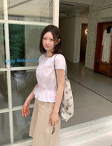 [ORIGINAL] Genie Frill Short Sleeve Blouse