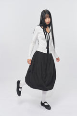 Logo Muffler V-neck Top White