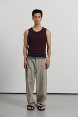 Reverse labeling sleeveless(Burgundy)