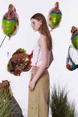 HIGH SPAN GRAPHIC POINT SLEEVELESS [WHITE]