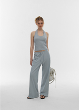 [B-BASIC] Summer Stripe Wide Banded Pants