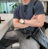 ジェイクサマーデイリースリケットハチラウンドショートスリーブニット