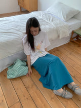 Chiyu Basic Color Banding Long Skirt