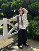 No.0860 soft check light over SHIRT (3color)