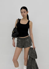 [MADE] Coogie U-Neck Ribbed Sleeveless Top (Built-in Cap)