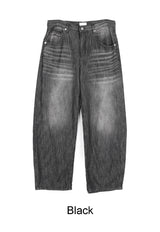 Carton linen-like washed denim pants