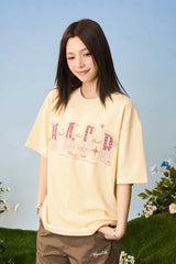 グラディエントニットパッチTシャツ