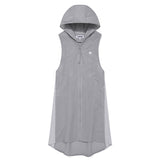 LAYERED HOODIE WOVEN DRESS [GRAY]
