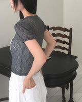 Nosen Lace Puff Short Sleeve T-shirt