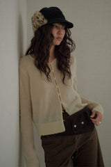 Hushed Wool Cardigan [Lemon]