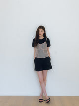 Shirring Bustier Top - Pink