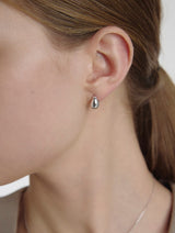 25FW★ Champagne Full Moon Silver Mary Bowl Earrings