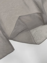 [Tie Set] See-through High Neck Overfit Blouse
