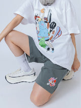 "See You in Paris" Classic Cotton Shorts (Mist Green)