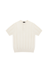 Ribbed Knit Henley Shirt