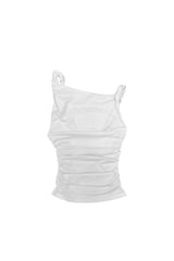 COS TWISTED SHIRRLING TOP / WHITE