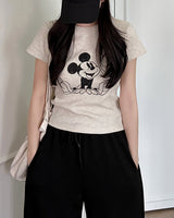 ワッフルプリントショートスリーブTシャツ