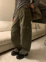 Rover Flap Pocket Back Banding ワイドカーゴロングパンツ (2 Colors)